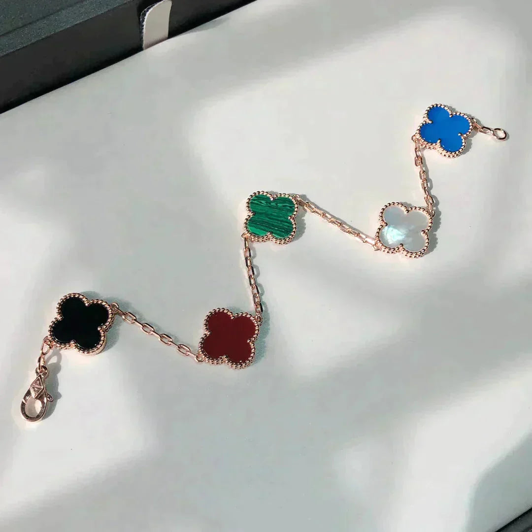 [Marin-Jewelry]CLOVER 5 MOTIFS MULTICOLOR BRACELET