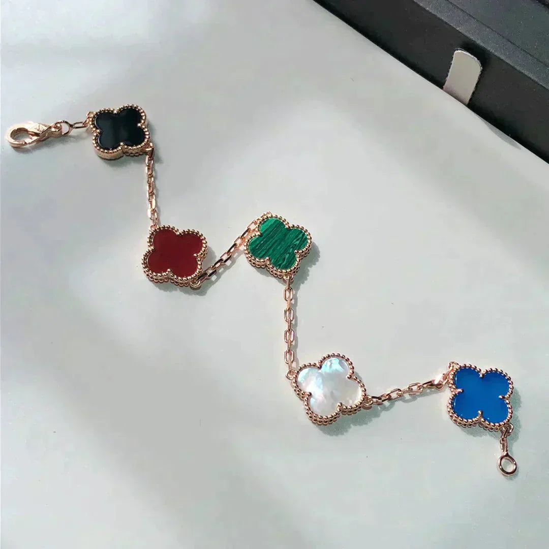 [Marin-Jewelry]CLOVER 5 MOTIFS MULTICOLOR BRACELET