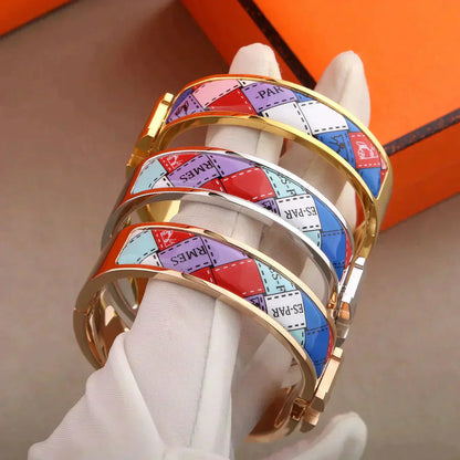 [Marin-Jewelry]H BRACELET DOTTED BORDER 12MM
