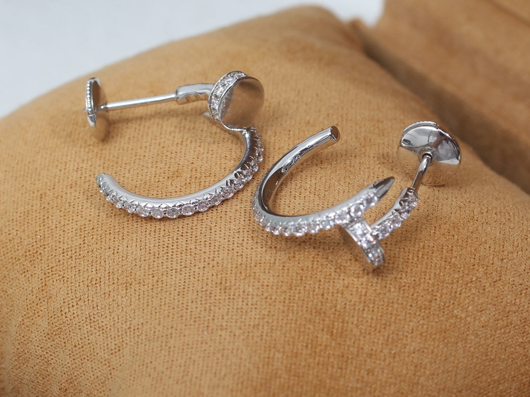 [Marin-Jewelry]JUSTE EARRINGS 12.75MM SILVER DIAMOND