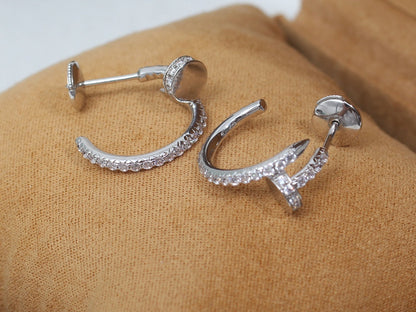 [Marin-Jewelry]JUSTE EARRINGS 12.75MM SILVER DIAMOND
