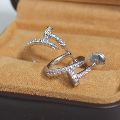 [Marin-Jewelry]JUSTE EARRINGS 12.75MM SILVER DIAMOND