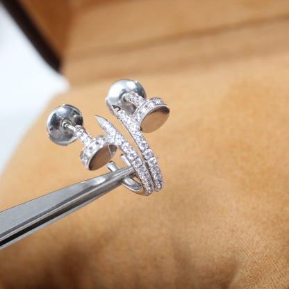 [Marin-Jewelry]JUSTE EARRINGS 12.75MM SILVER DIAMOND