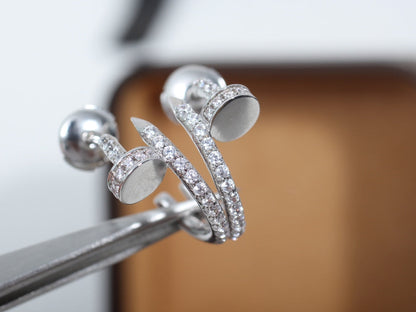 [Marin-Jewelry]JUSTE EARRINGS 12.75MM SILVER DIAMOND