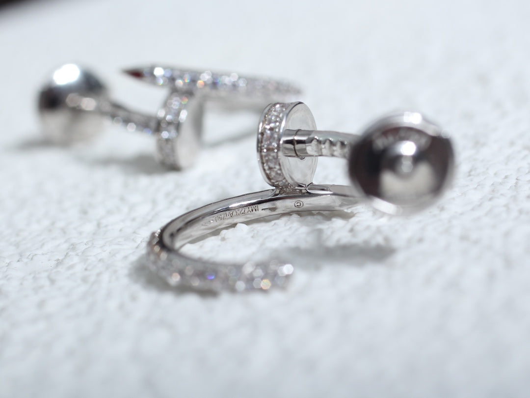 [Marin-Jewelry]JUSTE EARRINGS 12.75MM SILVER DIAMOND