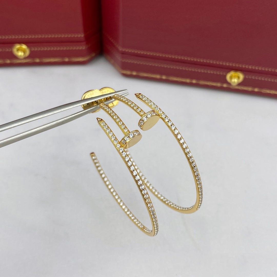 [Marin-Jewelry]JUSTE EARRINGS FULL DIAMONDS 1.8MM