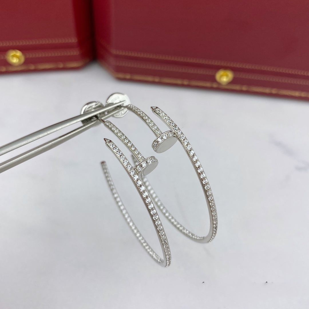 [Marin-Jewelry]JUSTE EARRINGS FULL DIAMONDS 1.8MM