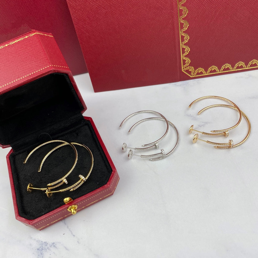 [Marin-Jewelry]JUSTE EARRINGS FULL DIAMONDS 1.8MM