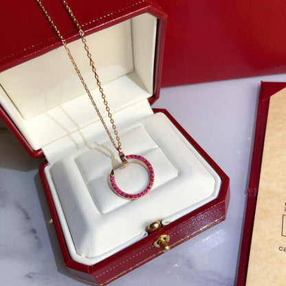 [Marin-Jewelry]JUSTE NECKLACE GOLD RED DIAMONDS