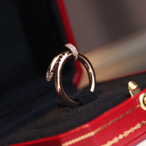 [Marin-Jewelry]JUSTE RING 2.65MM PINK GOLD DIAMOND