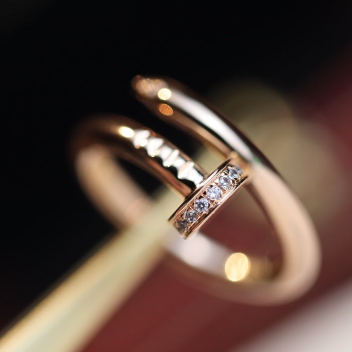 [Marin-Jewelry]JUSTE RING 2.65MM PINK GOLD DIAMOND