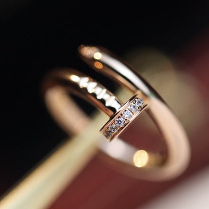 [Marin-Jewelry]JUSTE RING 2.65MM PINK GOLD DIAMOND