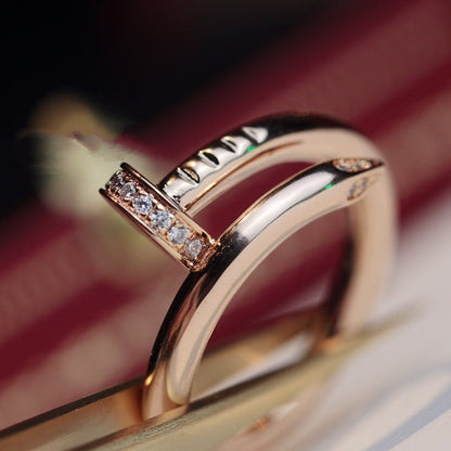 [Marin-Jewelry]JUSTE RING 2.65MM PINK GOLD DIAMOND