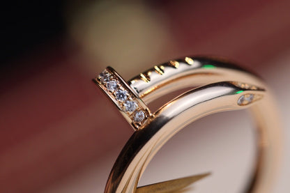 [Marin-Jewelry]JUSTE RING 2.65MM PINK GOLD DIAMOND