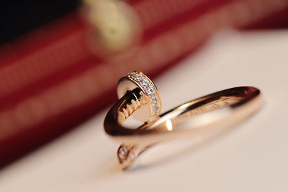 [Marin-Jewelry]JUSTE RING 2.65MM PINK GOLD DIAMOND