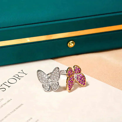 [Marin-Jewelry]TWIN BUTTERFLY DIAMOND RING
