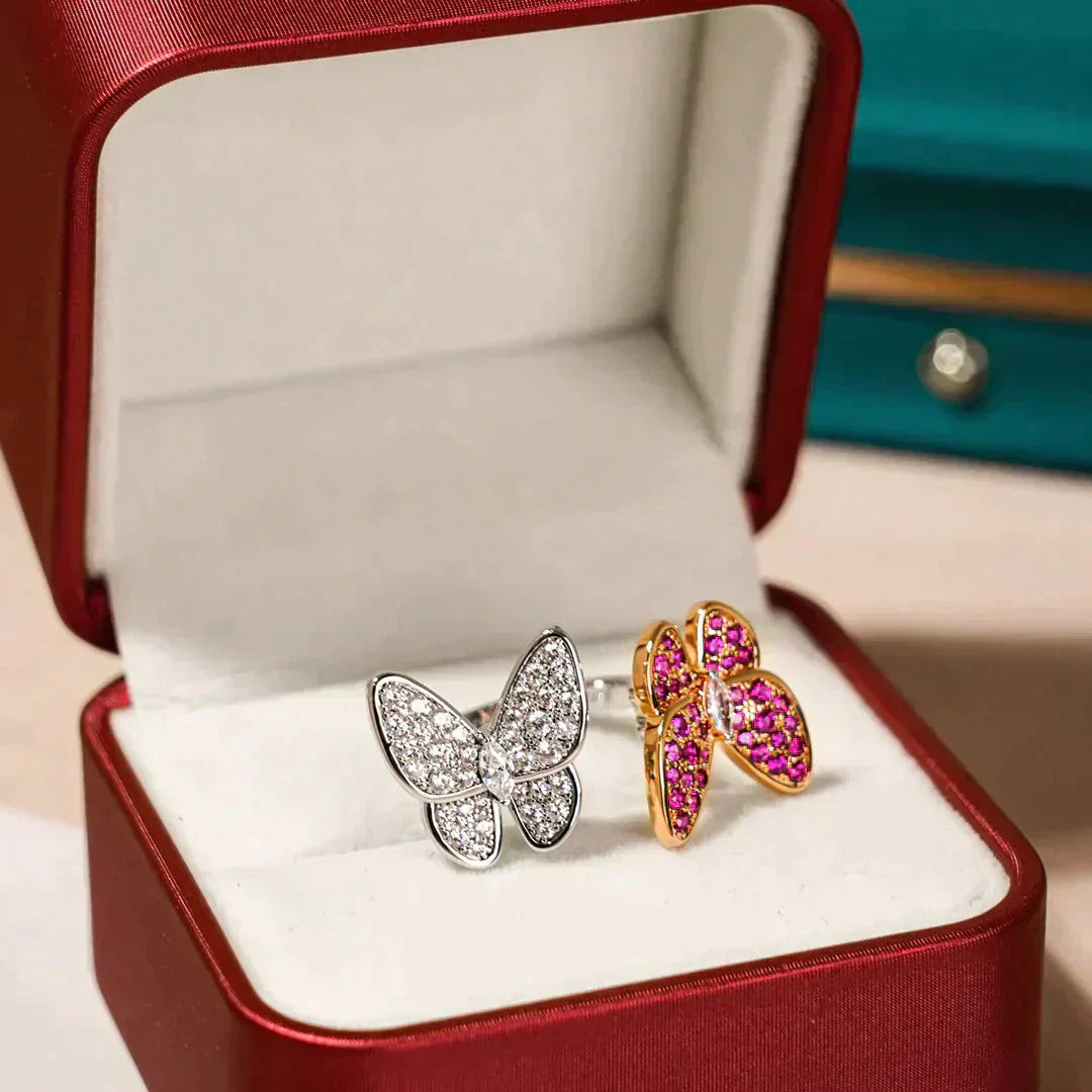 [Marin-Jewelry]TWIN BUTTERFLY DIAMOND RING