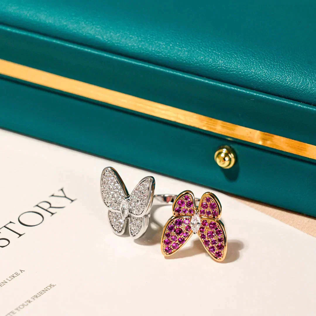 [Marin-Jewelry]TWIN BUTTERFLY DIAMOND RING