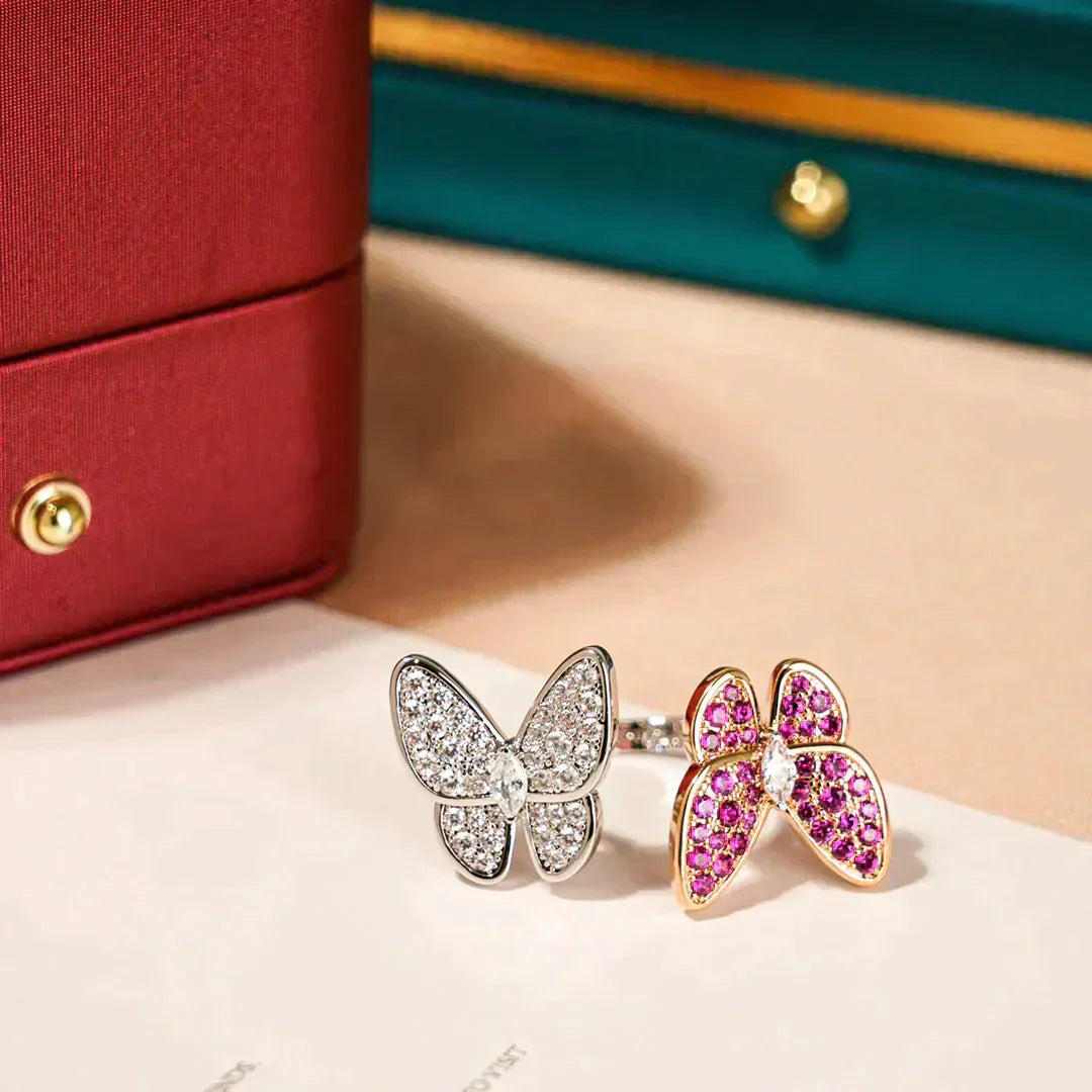 [Marin-Jewelry]TWIN BUTTERFLY DIAMOND RING