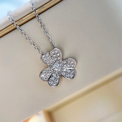 [Marin-Jewelry]CLOVER DIAMOND NECKLACE SILVER