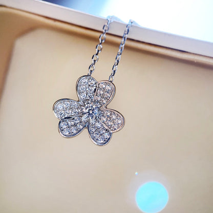 [Marin-Jewelry]CLOVER DIAMOND NECKLACE SILVER