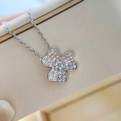 [Marin-Jewelry]CLOVER DIAMOND NECKLACE SILVER