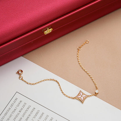 [Marin-Jewelry]STAR 1 DIAMOND PINK GOLD BRACELET