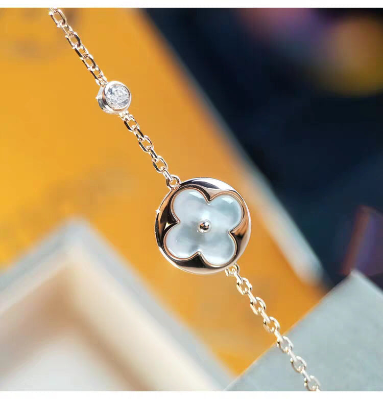 [Marin-Jewelry]SUN MOP GOLD 1 DIAMOND NECKLACE