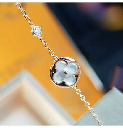[Marin-Jewelry]SUN MOP GOLD 1 DIAMOND NECKLACE