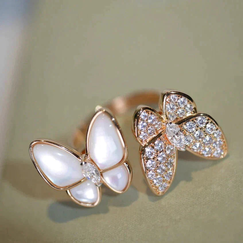 [Marin-Jewelry]TWIN BUTTERFLY DIAMOND MOP RING