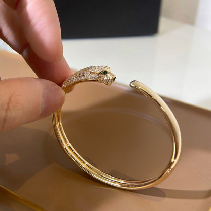 [Marin-Jewelry]PANTHERE GOLD DIAMOND OPEN BRACELET