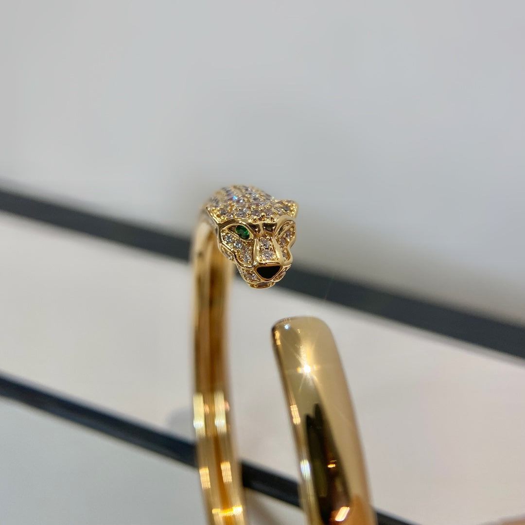 [Marin-Jewelry]PANTHERE GOLD DIAMOND OPEN BRACELET