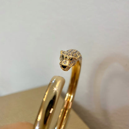 [Marin-Jewelry]PANTHERE GOLD DIAMOND OPEN BRACELET