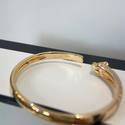 [Marin-Jewelry]PANTHERE GOLD DIAMOND OPEN BRACELET