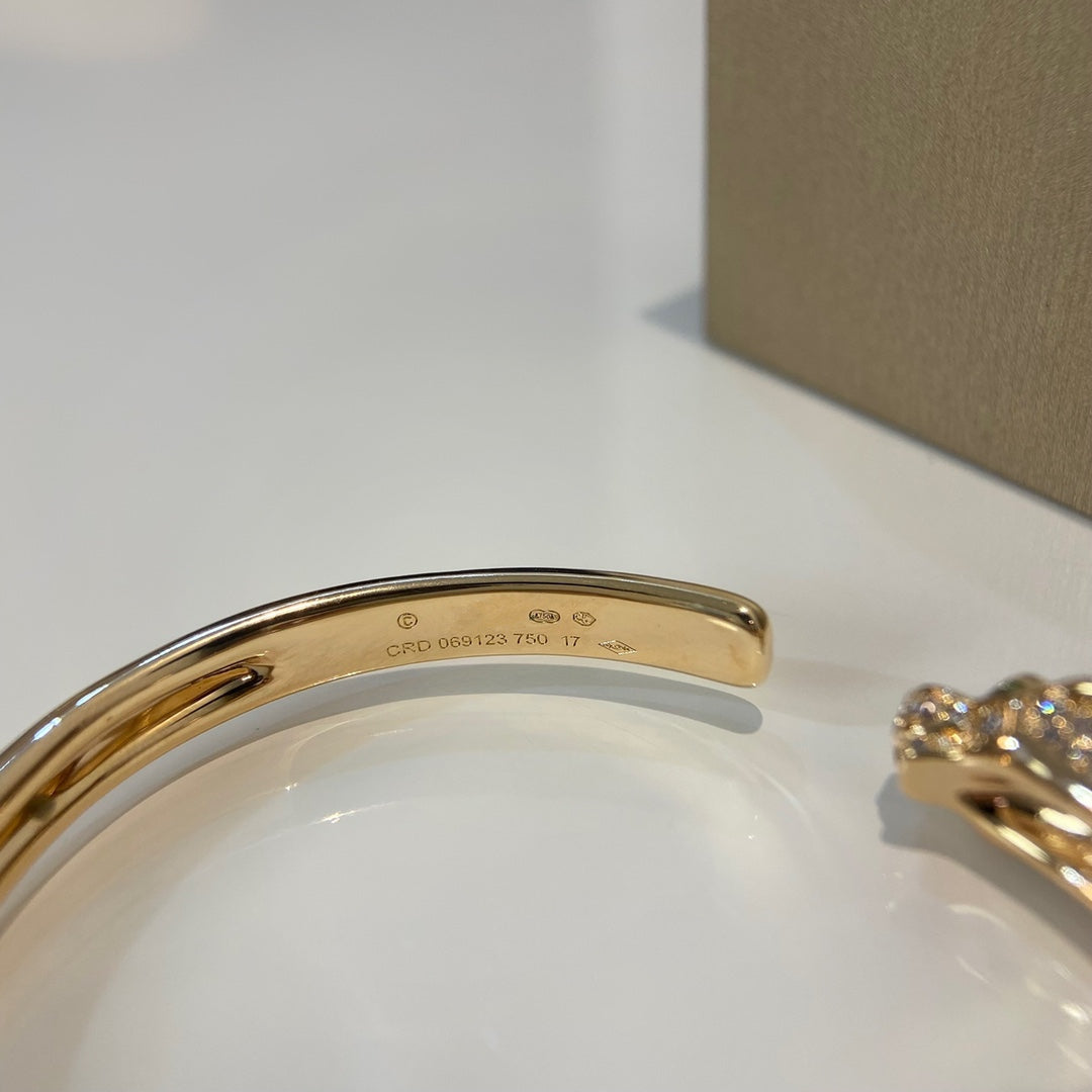 [Marin-Jewelry]PANTHERE GOLD DIAMOND OPEN BRACELET