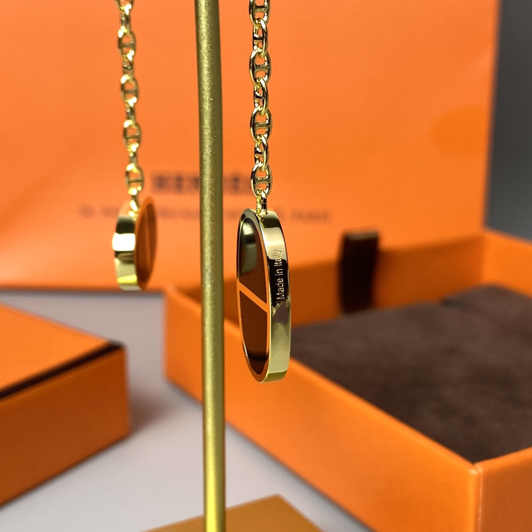 [Marin-Jewelry]CHAINE VERSO BLACK CERAMIC EARRINGS