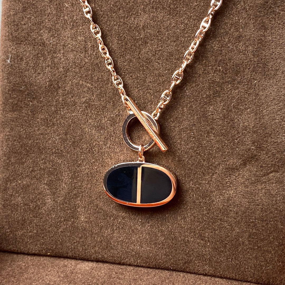 [Marin-Jewelry]CHAINE VERSO BLACK CERAMIC NECKLACE