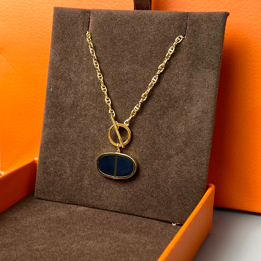 [Marin-Jewelry]CHAINE VERSO BLACK CERAMIC NECKLACE