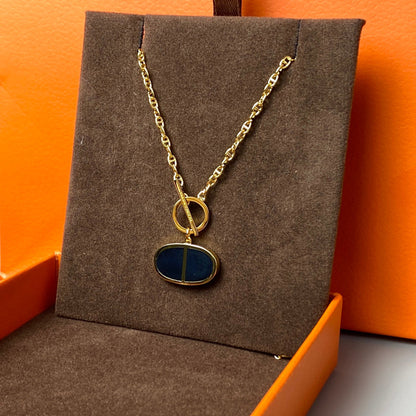 [Marin-Jewelry]CHAINE VERSO BLACK CERAMIC NECKLACE