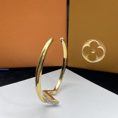 [Marin-Jewelry]VOLTE UPSITE DOWN DIAMOND GOLD OPEN BRACELET