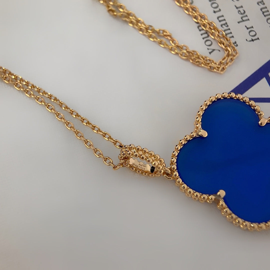 [Marin-Jewelry]CLOVER 25MM NECKLACE TURQUOISE Marin-Jewelry GOLD