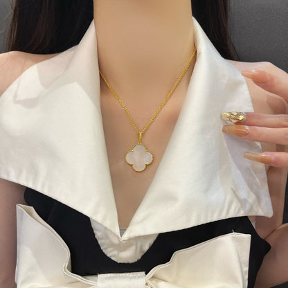 [Marin-Jewelry]CLOVER 25MM MOP LARGE PENDANT NECKLACE