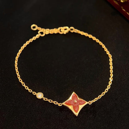 [Marin-Jewelry]COLOR STAR CARNELIAN PINK GOLD DIAMOND BRACELET