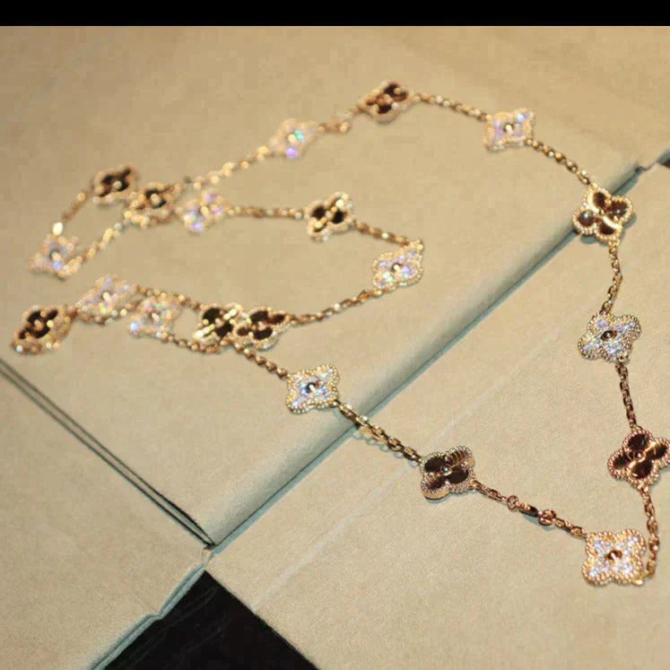 [Marin-Jewelry]CLOVER 20 MOTIFS LASER DIAMOND NECKLACE