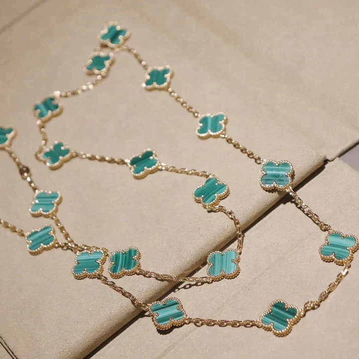 [Marin-Jewelry]CLOVER 20 MOTIFS MALACHITE GOLD
