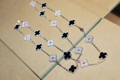 [Marin-Jewelry]CLOVER 20 MOTIFS ONYX DIAMOND SILVER