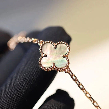 [Marin-Jewelry]CLOVER 20 MOTIFS DARK MOP DIAMOND  NECKLACE