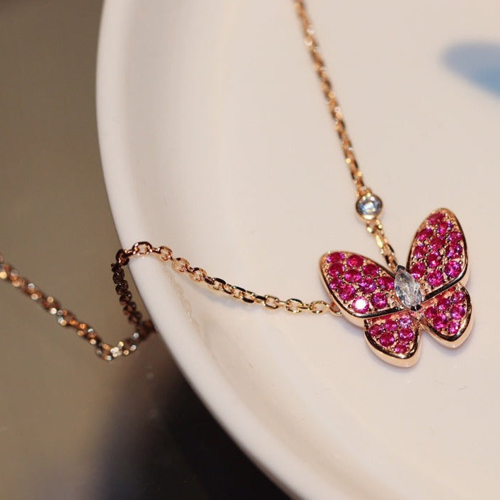 [Marin-Jewelry]BUTTERFLY RED DIAMOND Marin-Jewelry GOLD NECKLACE