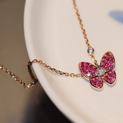 [Marin-Jewelry]BUTTERFLY RED DIAMOND Marin-Jewelry GOLD NECKLACE