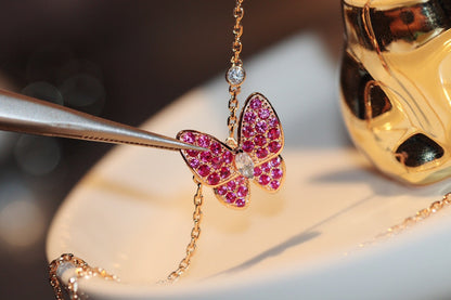 [Marin-Jewelry]BUTTERFLY RED DIAMOND Marin-Jewelry GOLD NECKLACE